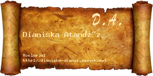 Dianiska Atanáz névjegykártya